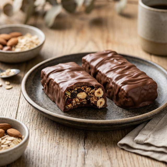 Barra de cereal com chocolate